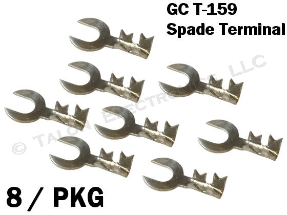 Solderless Uninsulated  Spade Terminal for #8 Screw - Crimp - 22-18 Wire Range - 8 PACK