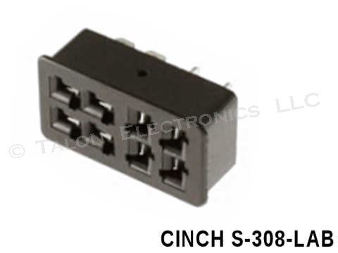  8 Contact Power Connector Cinch S-308-LAB Socket