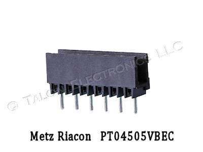   Metz Riacon PT04505VBEC 5.0mm 5 Pin PCB Header (Pkg of 4)