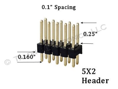 5X2 10 Pin Snappable Header - .1" (Pkg of 6)