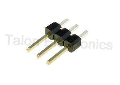  1X3 Square 3 Pin Breakaway Header - .1" - with Gold Plated Pins - Pretinned
