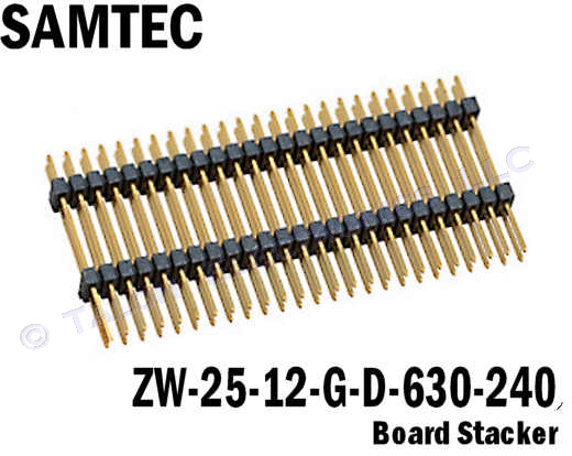 25X2 Square 50 Pin Board Stacker Header - 0.100" Gold Plated