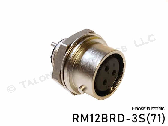   Hirose  RM12BRD-3S(71)  3 Pin Socket Receptacle - Panel Mount