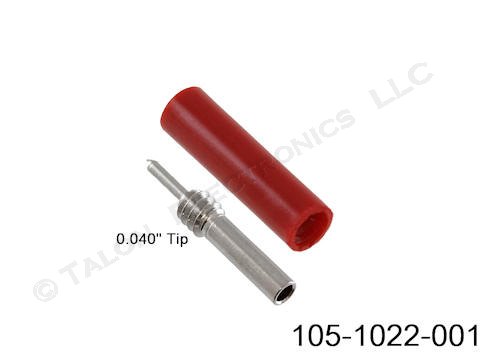       Red Insulated Miniature Tip Plug with .040 Tip Diameter - Johnson Components 105-1022-001
