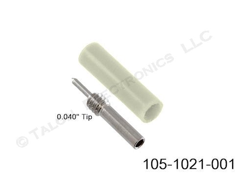 White Insulated Miniature Tip Plug with .040 Tip Diameter - Johnson Components 105-1201-001