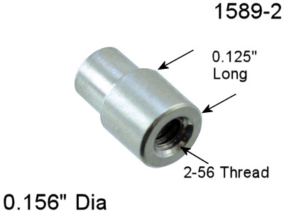  0.125" Long 2-56 Threaded Round Swage Standoff, .156" Diameter (Pkg of 2) Keystone 1589-2