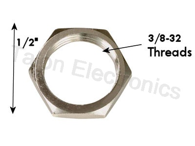   Hex Nut for 3/8-32 Threaded Controls and Switches (Pkg 3)
