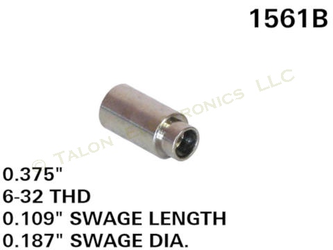  0.375" Long 6-32 Threaded Round Swage Standoff, .250" Diameter- 4 pack