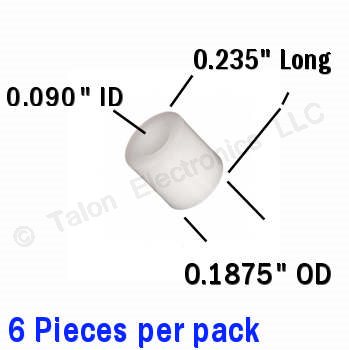  0.235" Long Nylon Round Spacer  - 6 pieces