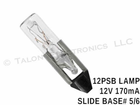   12PSB Lamp -  Short Slide Base #5/6  12V 170mA