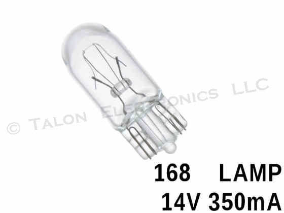  168 Lamp -  T 3-1/4  Wedge Base 14V  350mA