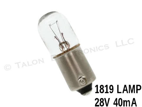 1819 Lamp -  Miniature Bayonet Base 28.0 V 40 mA