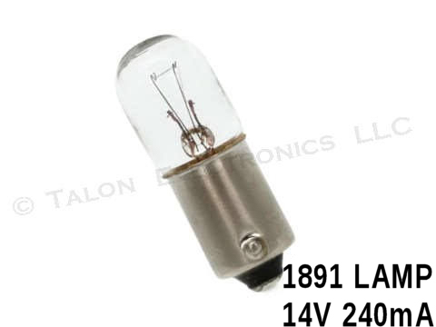 1891 Lamp -  Miniature Bayonet Base 14.0 V  240mA