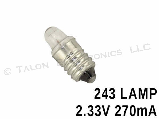 243 Lamp -  Miniature Screw Base 2.33 V 270 mA