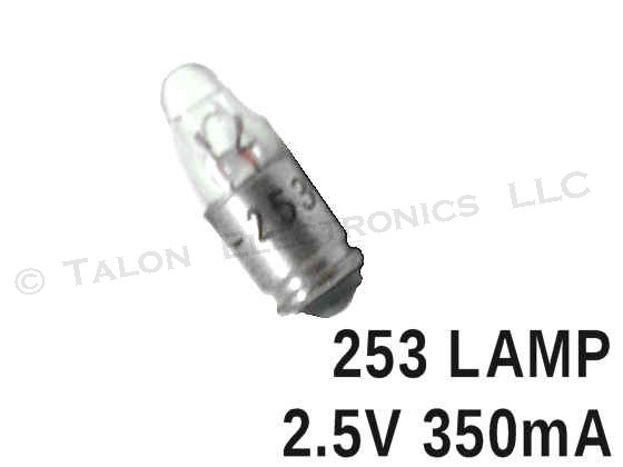  253 Lamp - TL-1-3/4  (Lensed) Midget Groove Base 2.5V 350mA