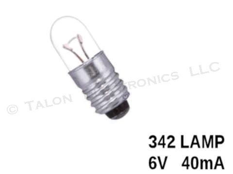  342 Lamp - Midget Screw Base  6 Volts / 40mA