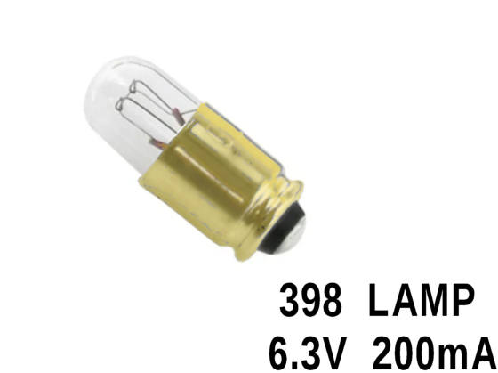  398 Lamp - T-1-3/4  Midget Groove Base 6.3V 200mA