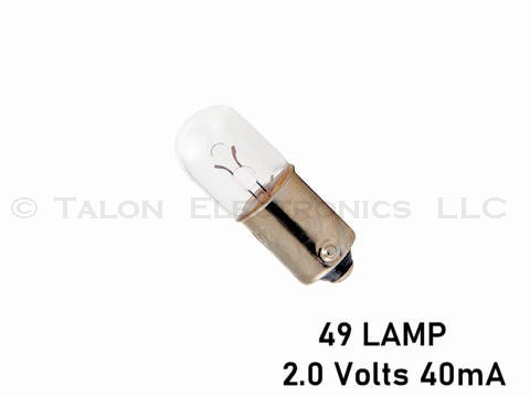   49 Lamp -  Miniature Bayonet Base 2.0 V 40 mA