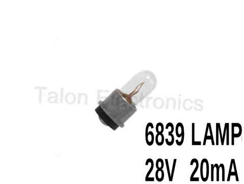 6839 Lamp - T-1 Subminiature Midget Flange 28V 20mA