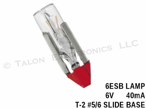    6ESB Lamp -  Short Slide Base #5/6  6V 40mA