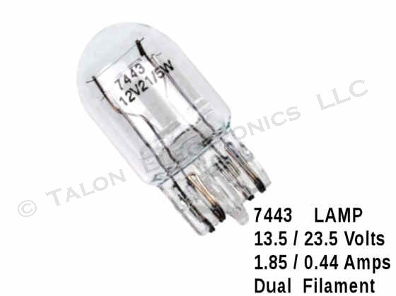 7443 Lamp -  Miniature Wedge Base 13.5V 1.85A / 0.44A
