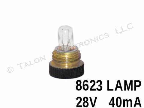 8623 Lamp - Black Knurled Screw Base  28 Volts / 40 mA