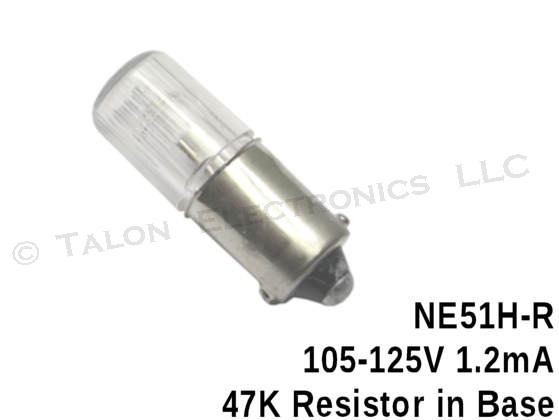 NE-51HR T-3 1/4  Neon Lamp  105-125V  1.2 mA (B2A-R)