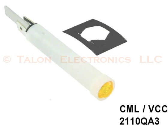 Amber Neon Lamp Indicator Assembly - VCC 2110QA3  105-125V