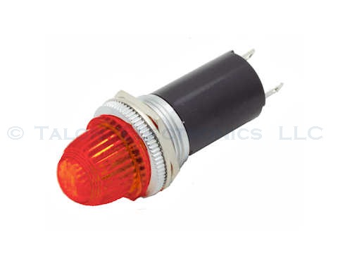   Panel Mount - Mini-Screw Base Bulb Lampholder with Red lens - Philmore 11-522 