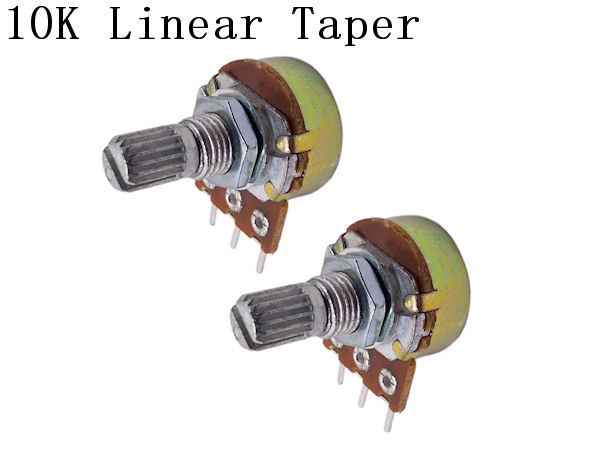 10K Ohm Linear Taper Potentiometer ( 2 per Pack )