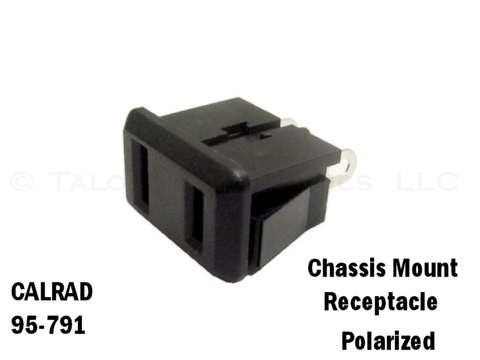 Chassis Mount Polarized Power Receptacle / AC Outlet - Solder - Sanp-In Mount