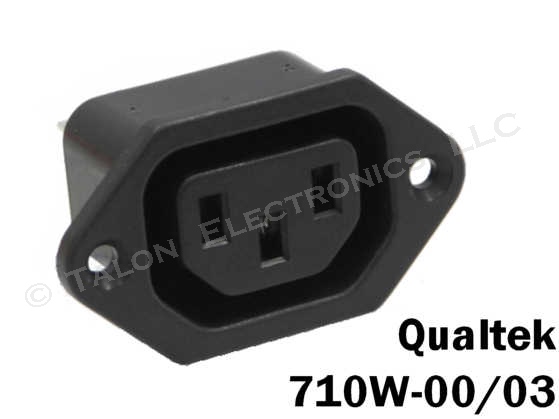 IEC 3 Pin Power Receptacle - 1/4" QC / Solder - Qualtek 71W-00/03