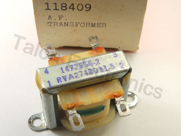 RCA 118409 Audio Output Transformer for 12FX5 Equipped B/W Chassis