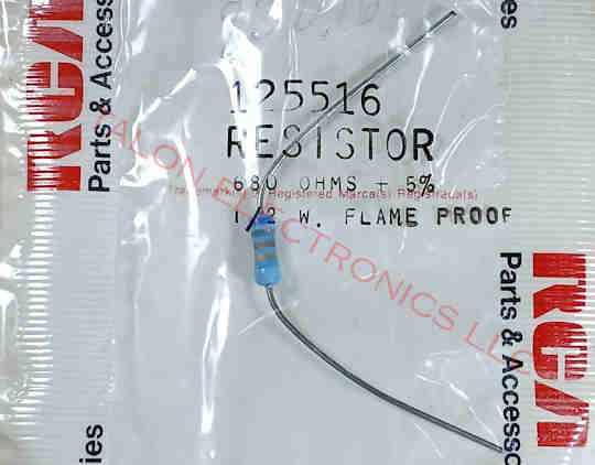 RCA 125516 Flameproof Resistor  - 680 Ohms, 1/2W 5%