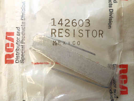 RCA 142603 Fusible Resistor