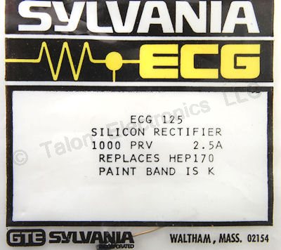  ECG125 1000V 2.5A rectifier Diode