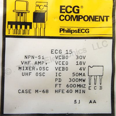    ECG15 NPN Silicon RF Transistor