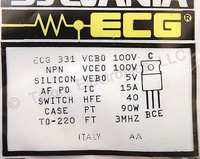  ECG331 NPN Silicon Audio Power Transistor