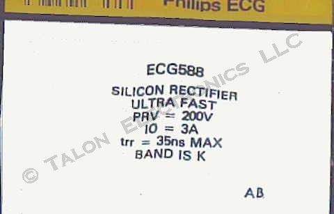  ECG588 Ultra Fast Recovery Rectifier Diode 200V 3A
