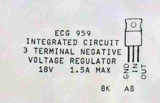  ECG959 -18V 1A Negative Voltage Regulator IC