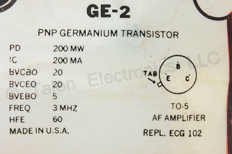       GE-2 PNP Germanium Transistor