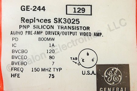 GE-244 PNP Silicon Transistor