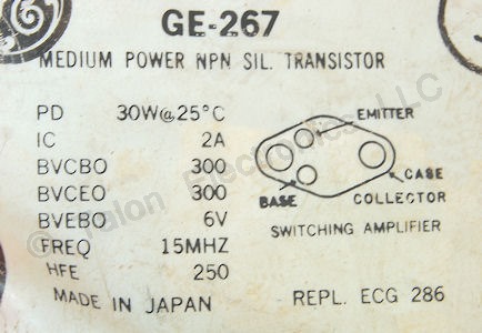 GE-267 NPN Silicon Power Transistor