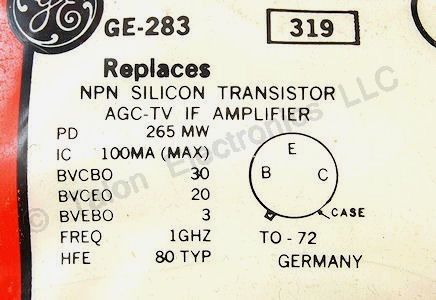 GE-283 NPN Silicon Transistor