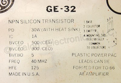  GE-32 NPN Silicon Power Transistor