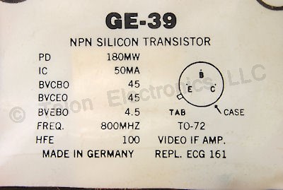  GE-39 NPN Silicon Transistor