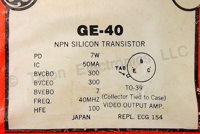  GE-40 NPN Silicon Power Transistor