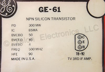  GE-61 NPN Silicon Transistor