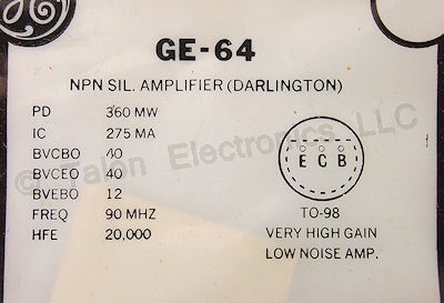  GE-64 NPN Silicon Darlington Signal Transistor