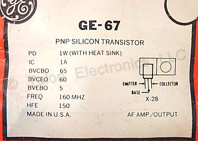  GE-67 PNP Power Transistor
